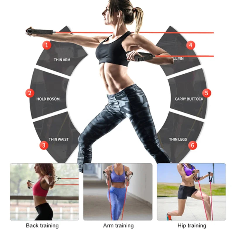Premium Resistance Bands with Handles – Full-Body Workout Bands for Men & Women, Home Gym Strength Training Equipment, Durable Exercise Bands for All Fitness Levels